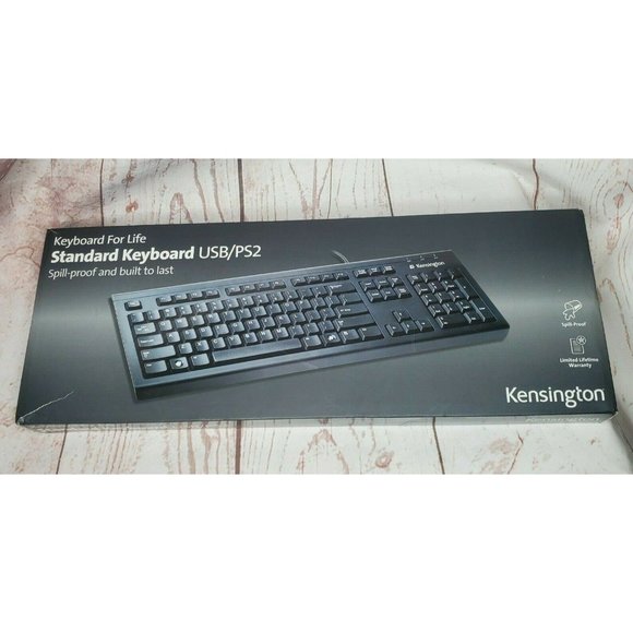 Kensington Black Spill Proof Built To Last Standard Keyboard For Life USB/PS2 - Picture 1 of 12
